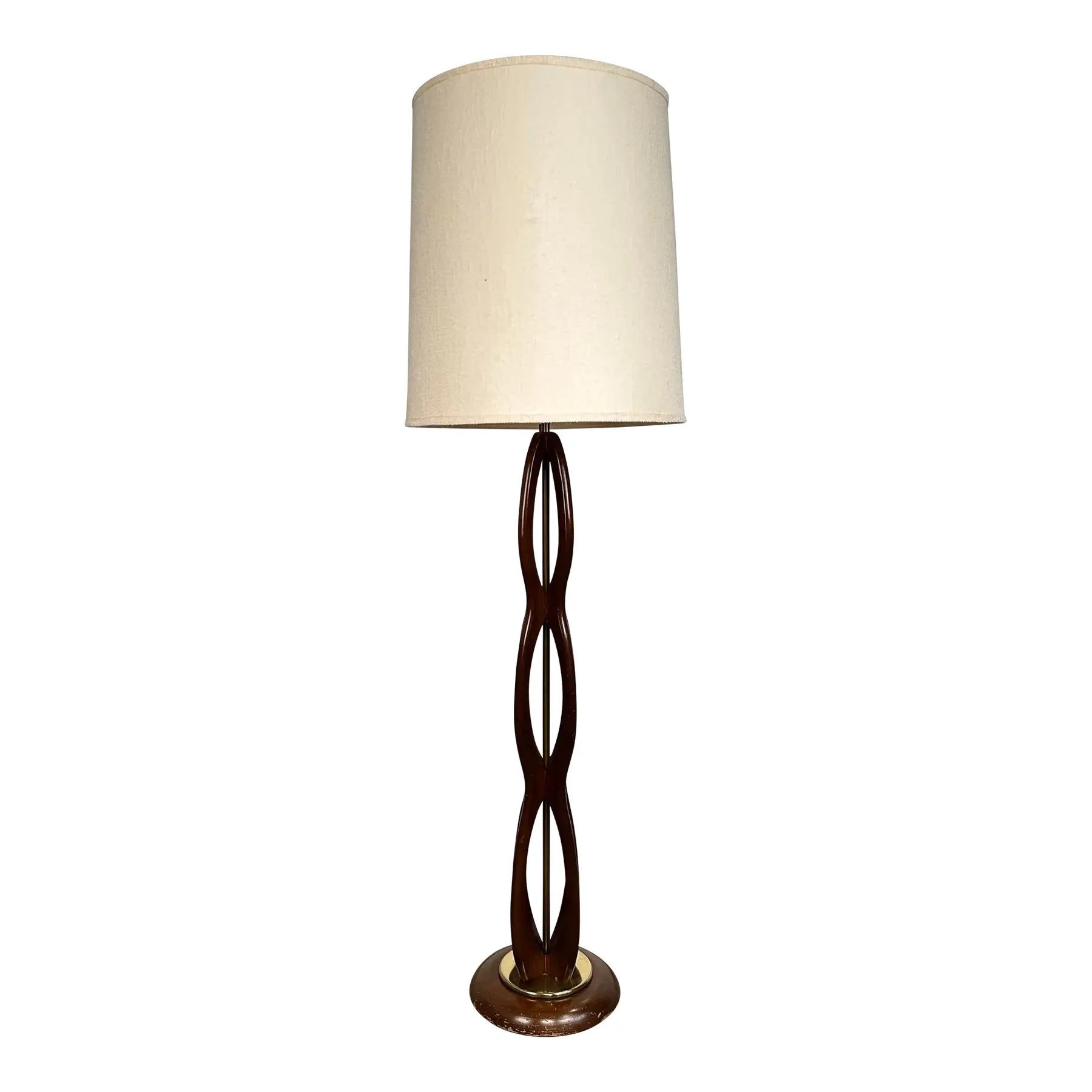 Mid Century Modern Modeline Sculpted Walnut Floor Lamp