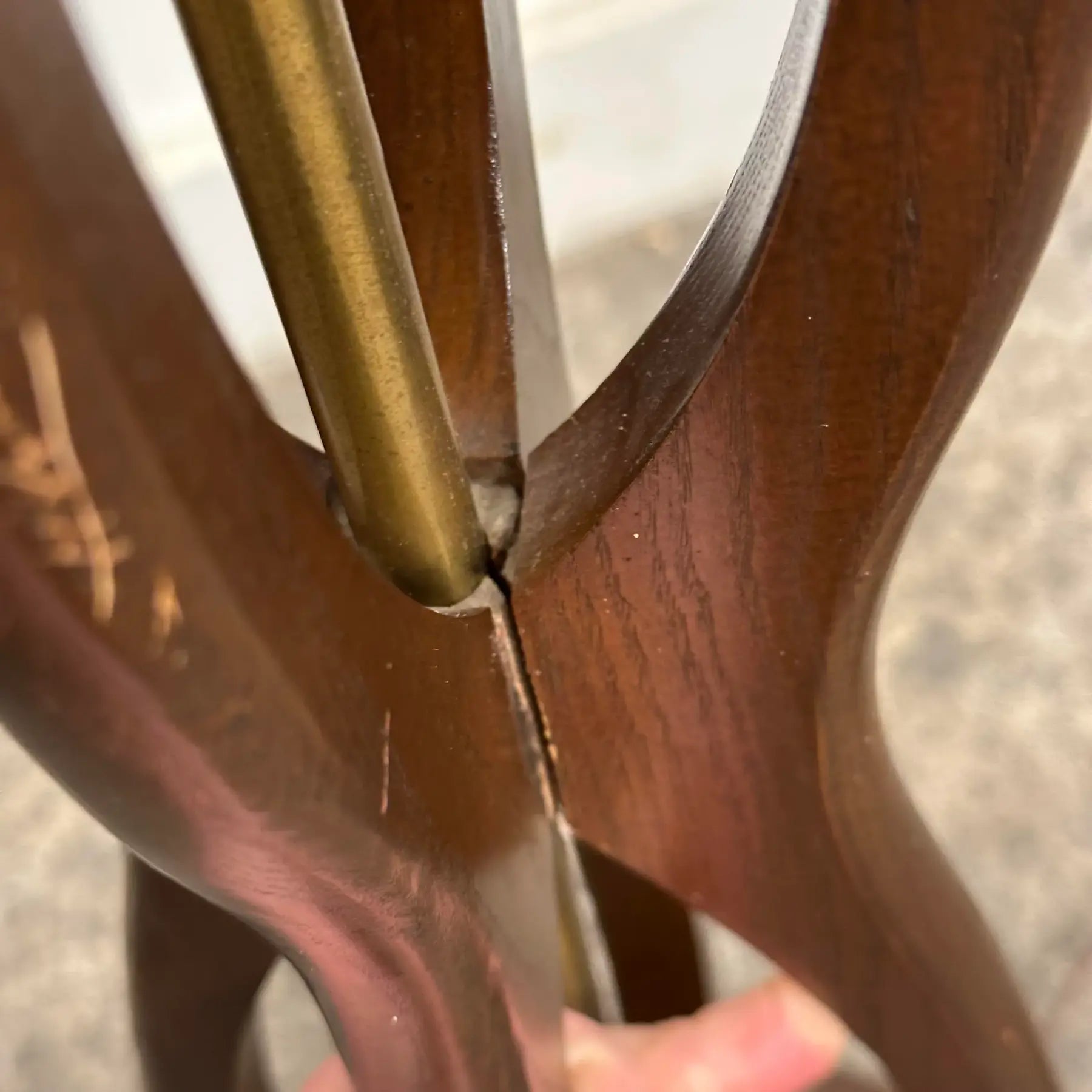 Mid Century Modern Modeline Sculpted Walnut Floor Lamp