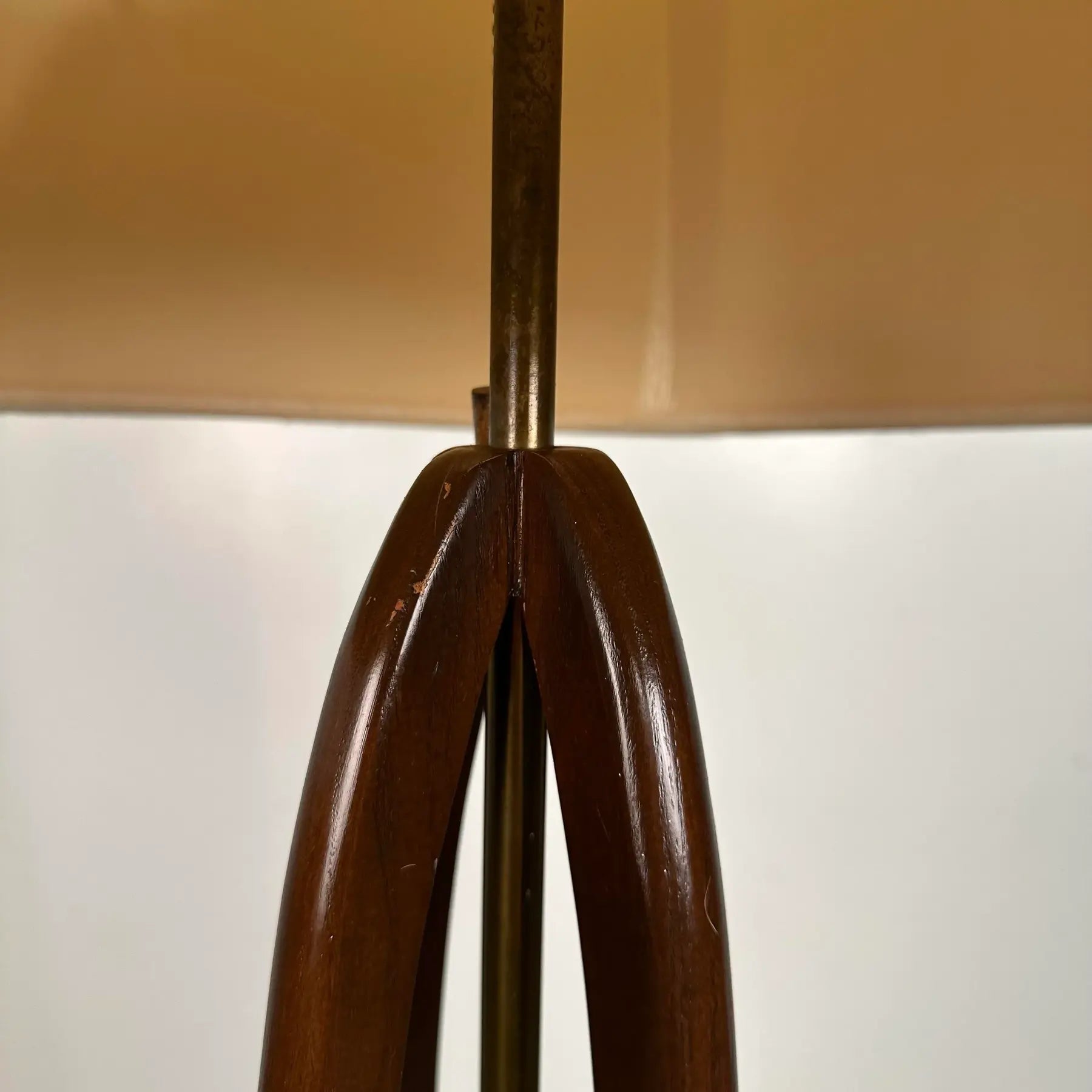 Mid Century Modern Modeline Sculpted Walnut Floor Lamp