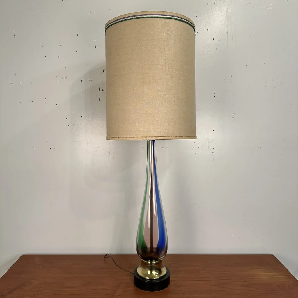 Mid Century Modern Murano Blown Glass Table Lamp