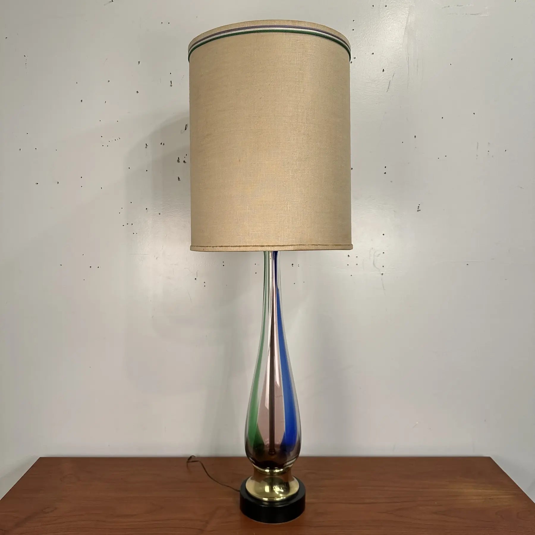 Mid Century Modern Murano Blown Glass Table Lamp