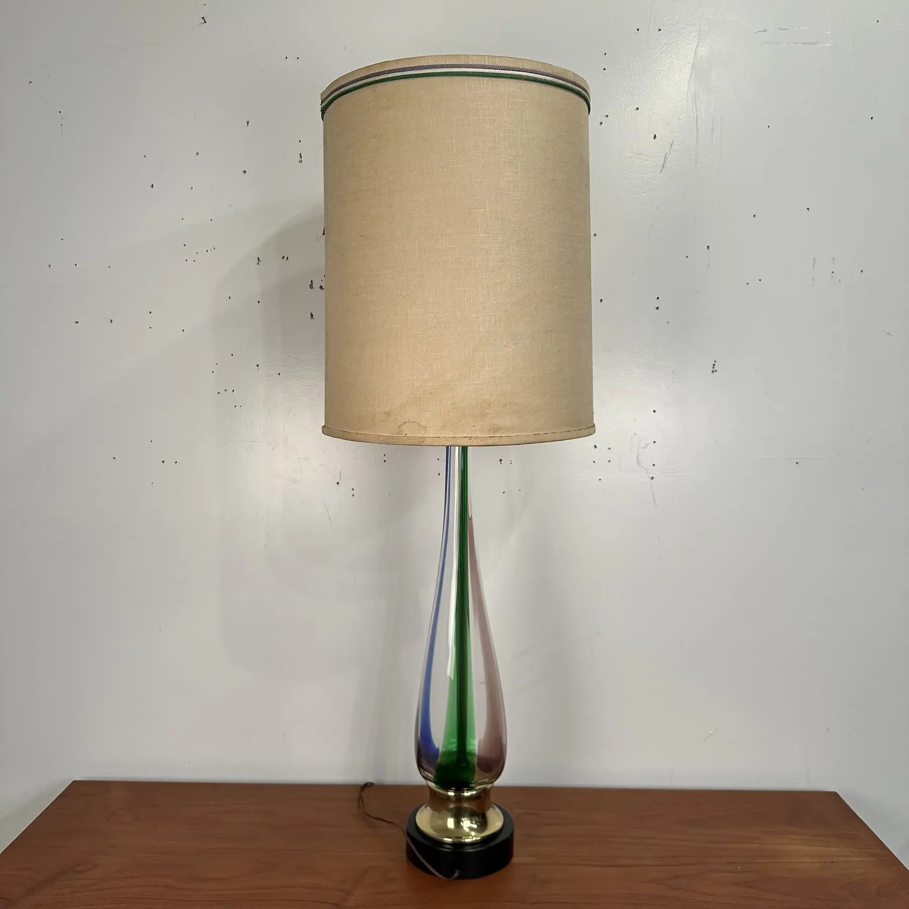 Mid Century Modern Murano Blown Glass Table Lamp