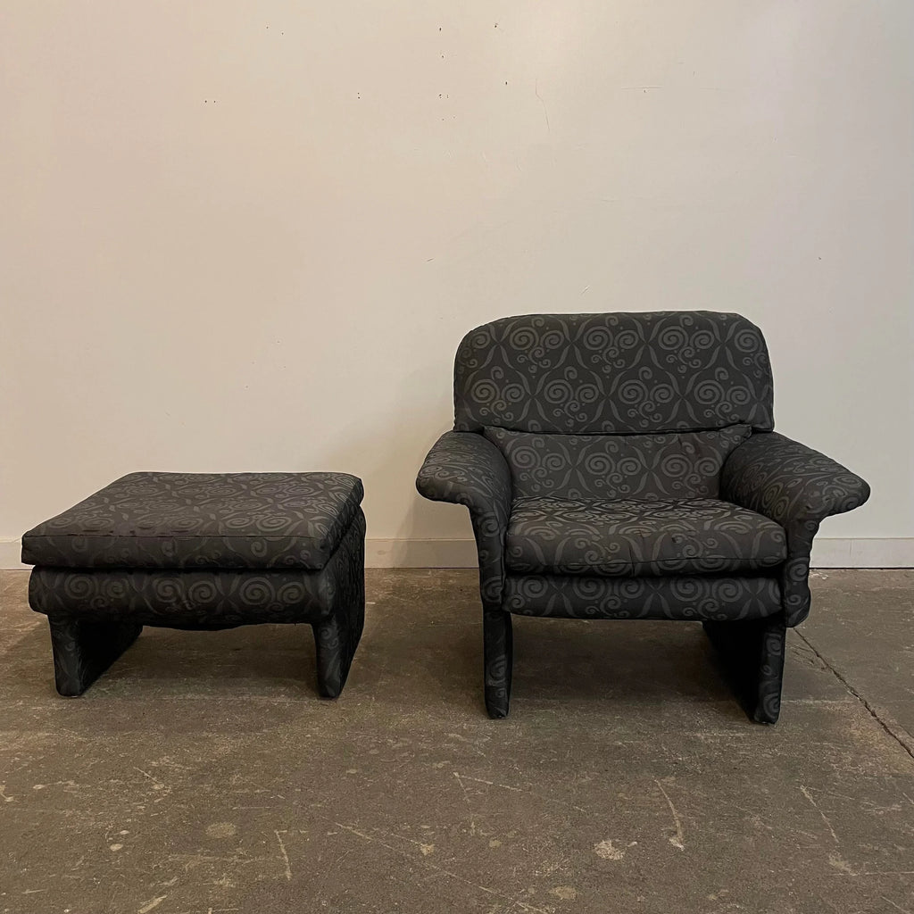 Mid Century Modern Preview Furniture Arm Chair and Ottoman