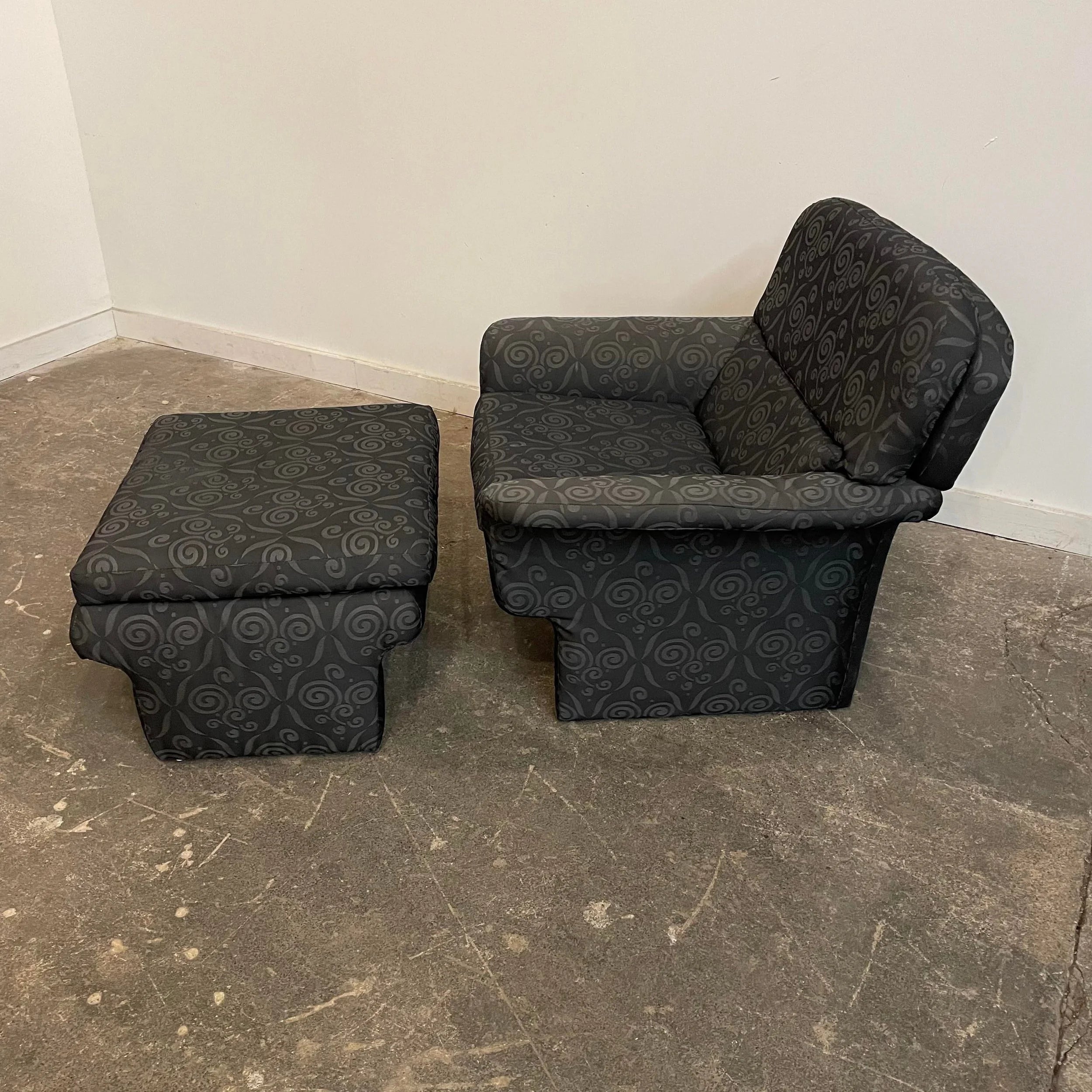 Mid Century Modern Preview Furniture Arm Chair and Ottoman