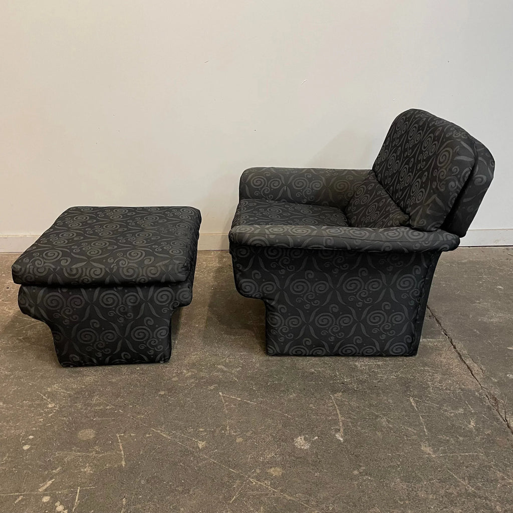 Mid Century Modern Preview Furniture Arm Chair and Ottoman