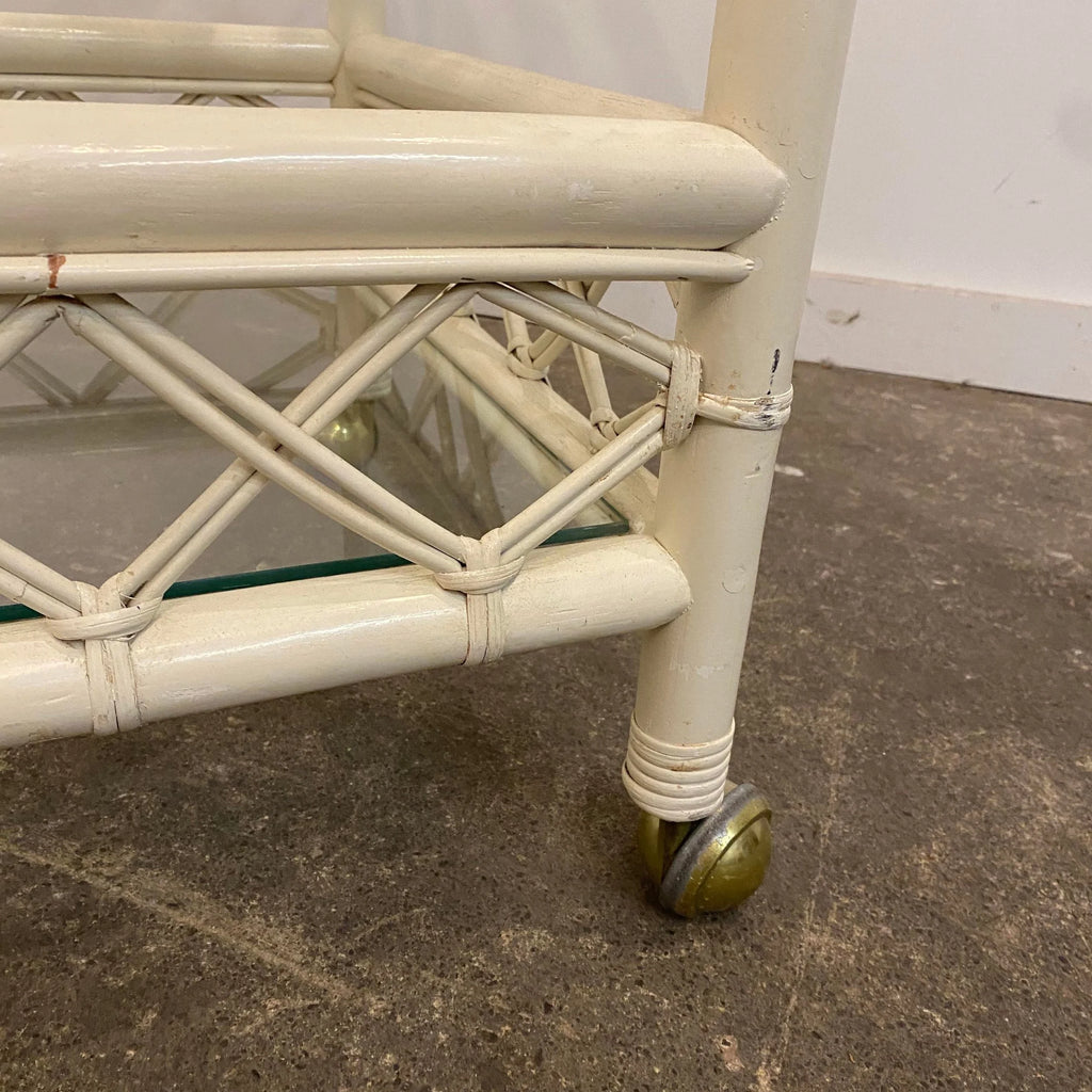 Vintage Rattan Bar Cart