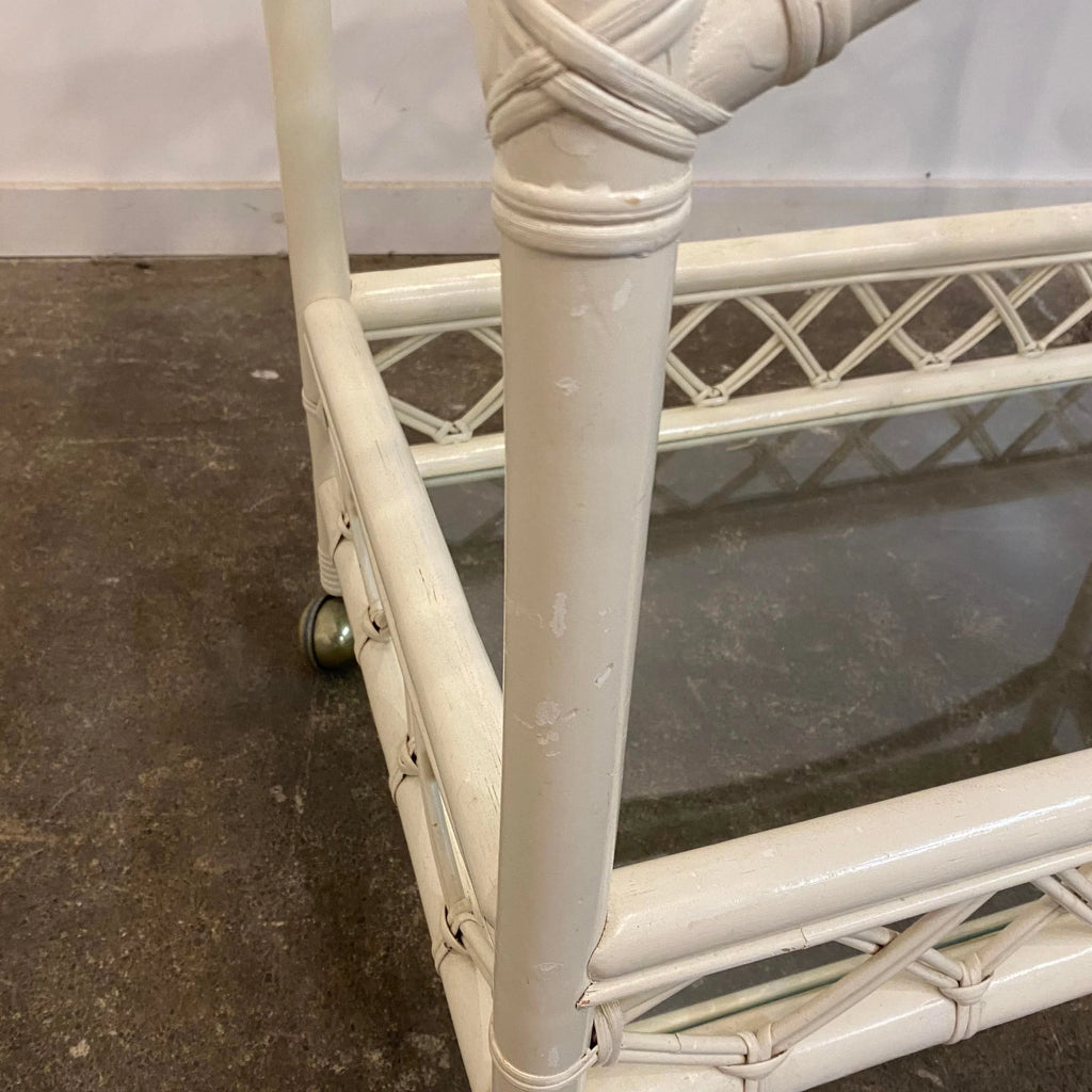Vintage Rattan Bar Cart