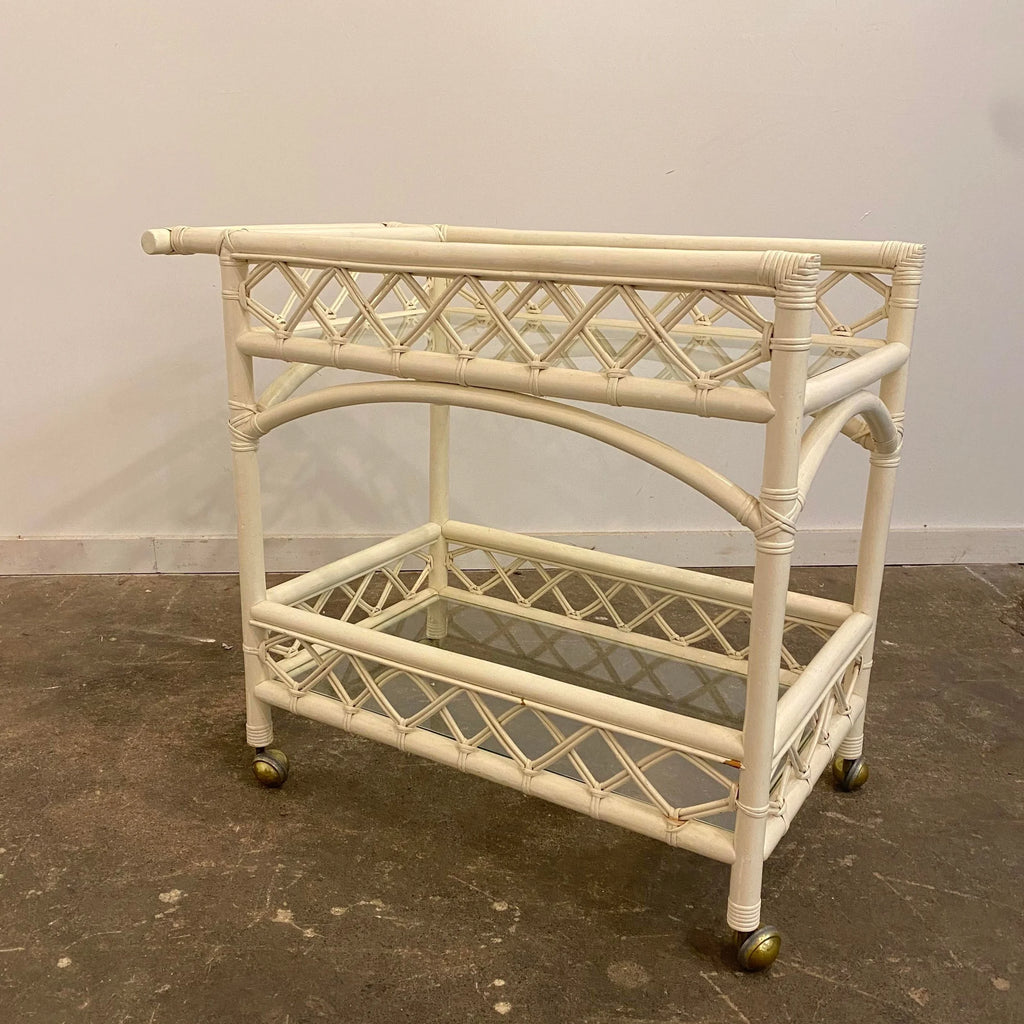 Vintage Rattan Bar Cart