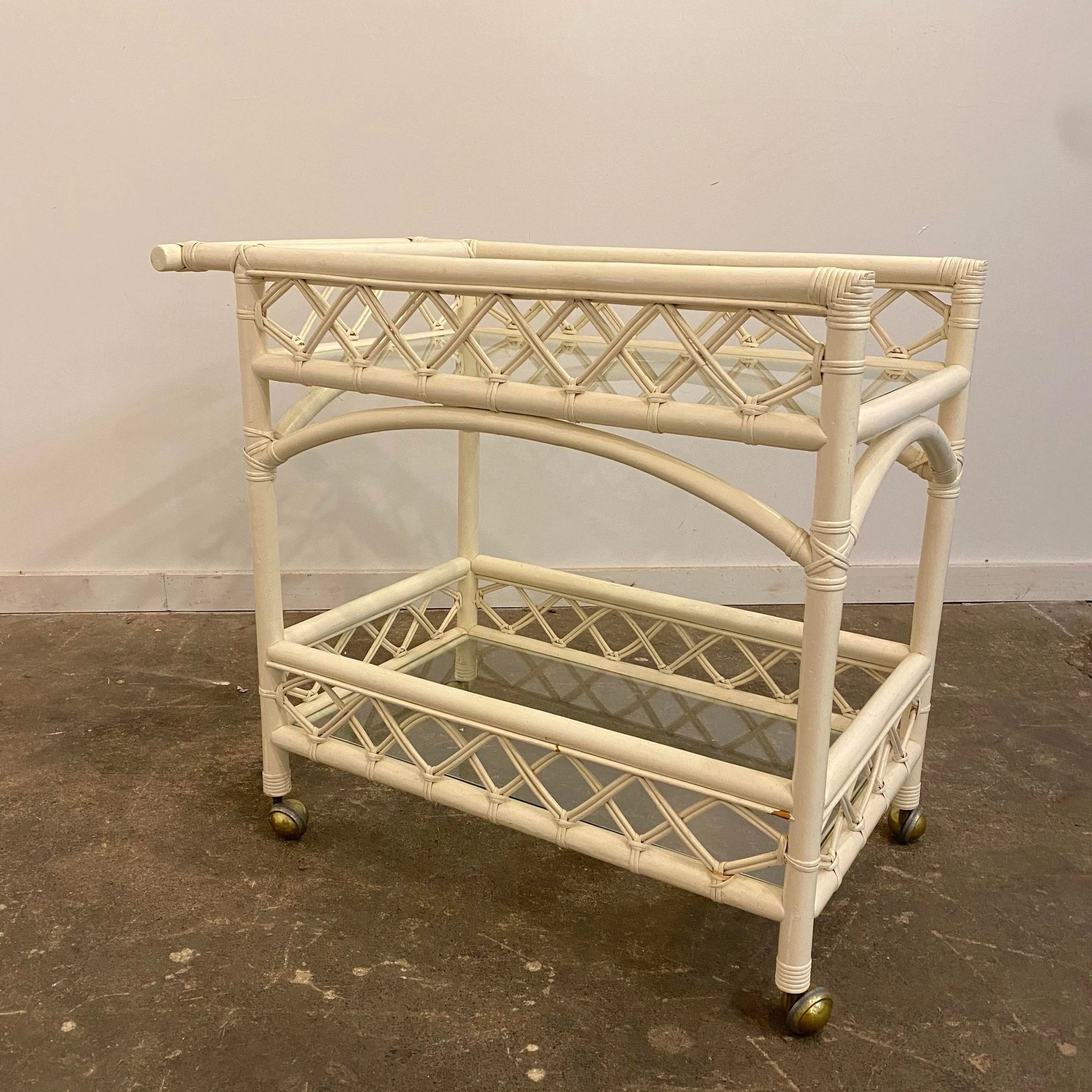 Vintage Rattan Bar Cart