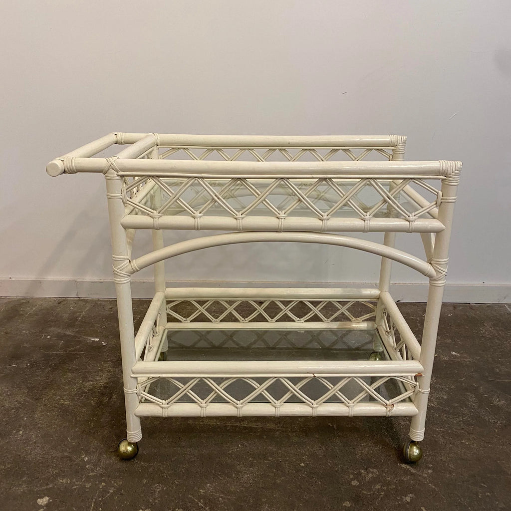 Vintage Rattan Bar Cart
