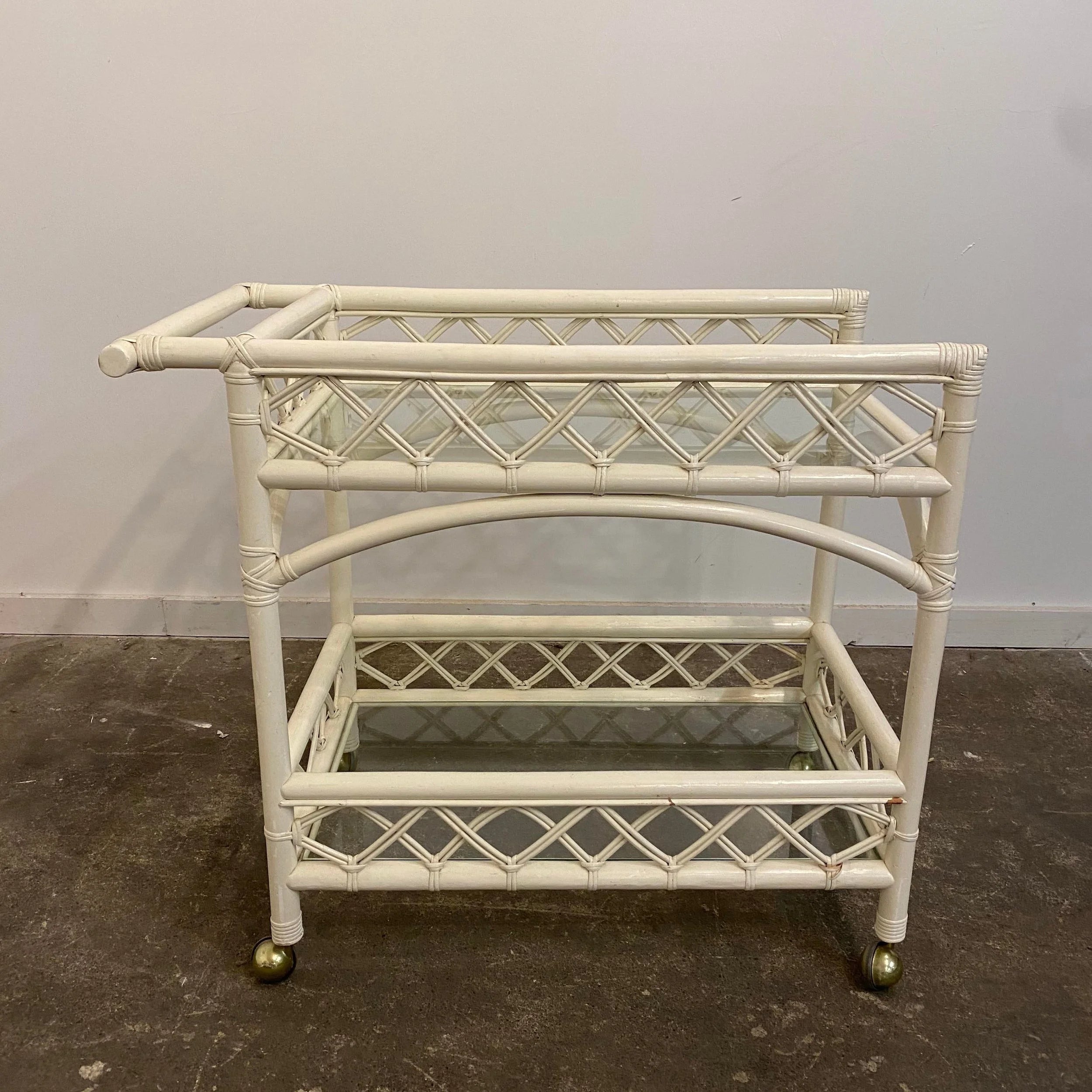 Vintage Rattan Bar Cart
