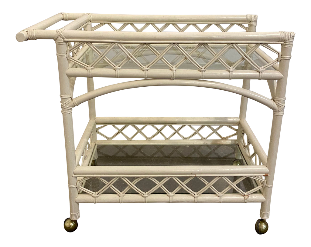 Vintage Rattan Bar Cart