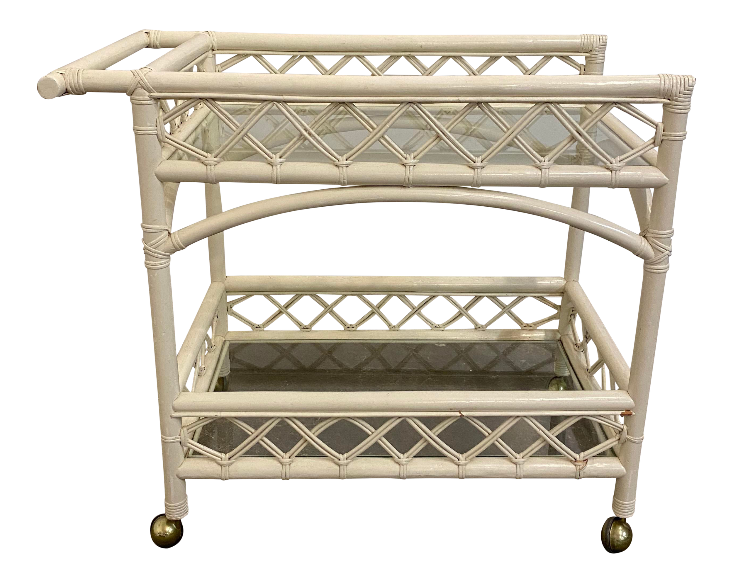 Vintage Rattan Bar Cart