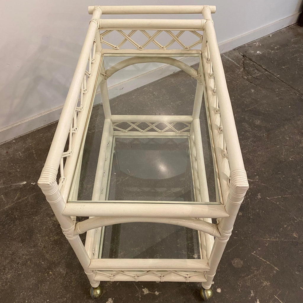 Vintage Rattan Bar Cart