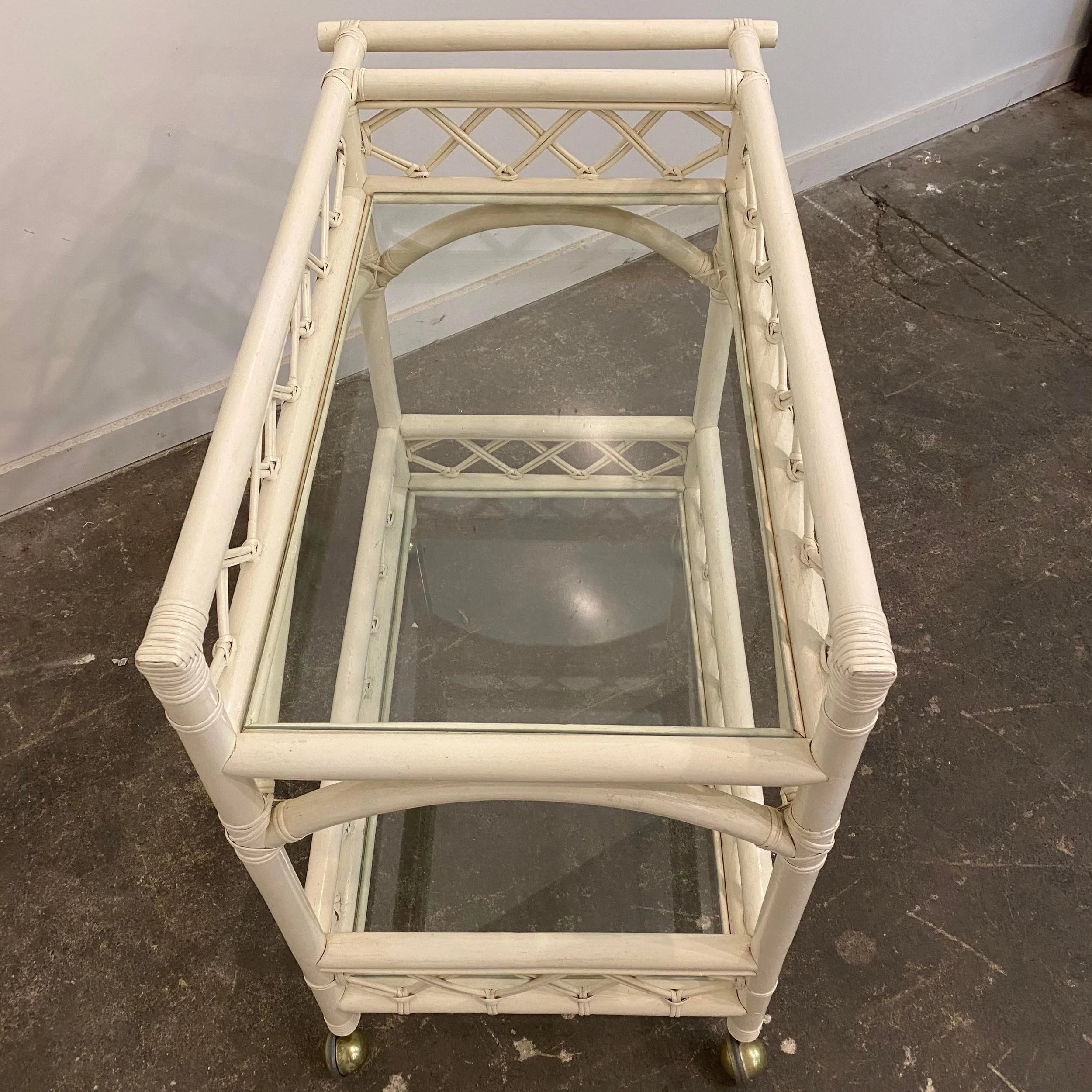 Vintage Rattan Bar Cart
