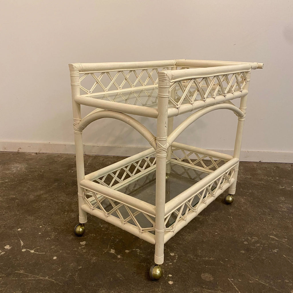 Vintage Rattan Bar Cart
