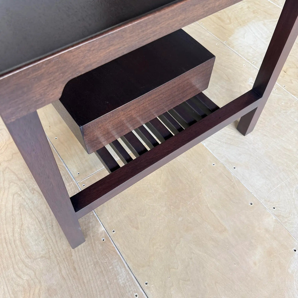 Mid-Century Modern Refinished Dunbar Side Lamp Table With Drawer