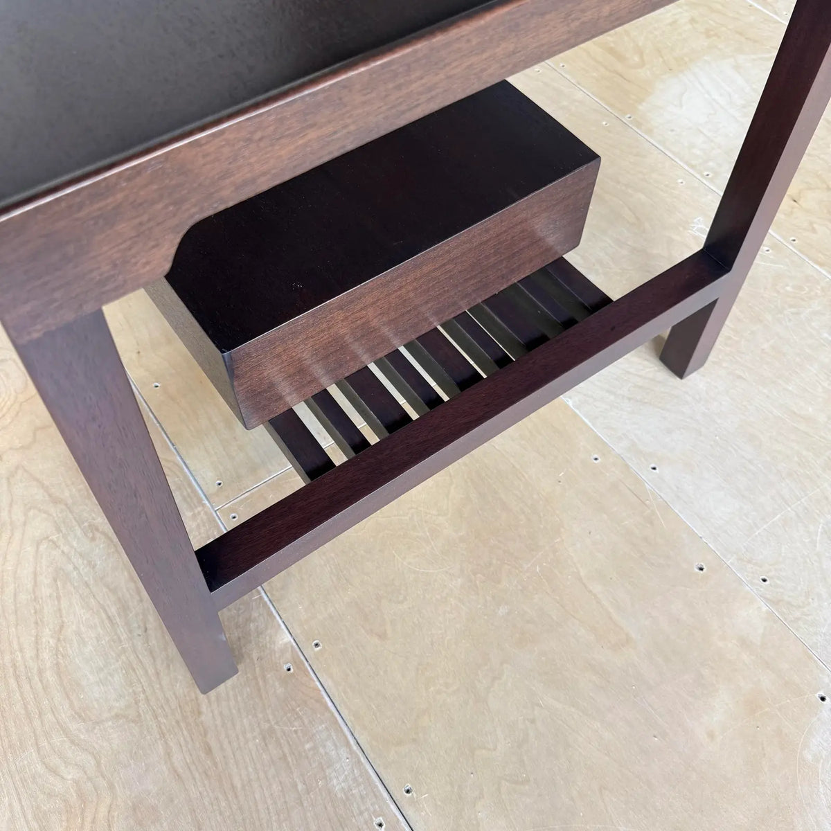 Mid-Century Modern Refinished Dunbar Side Lamp Table With Drawer