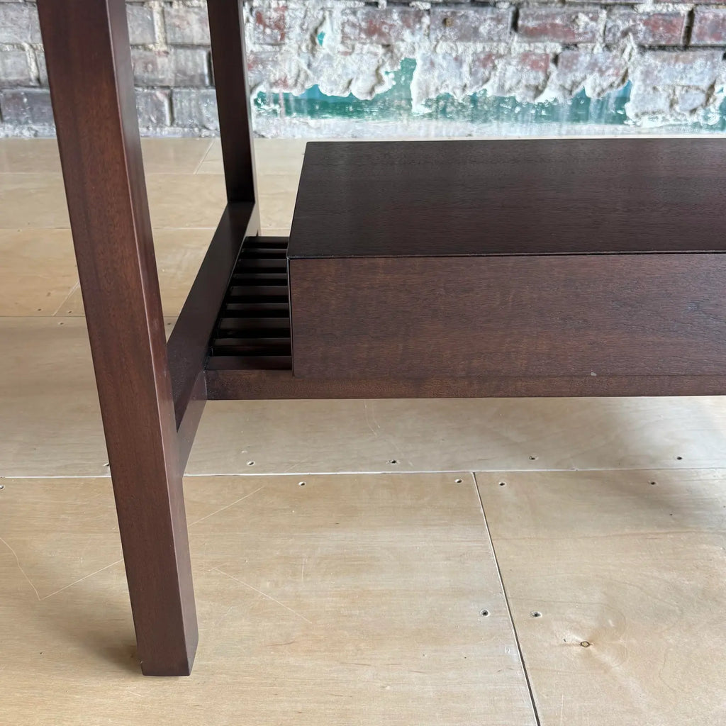 Mid-Century Modern Refinished Dunbar Side Lamp Table With Drawer
