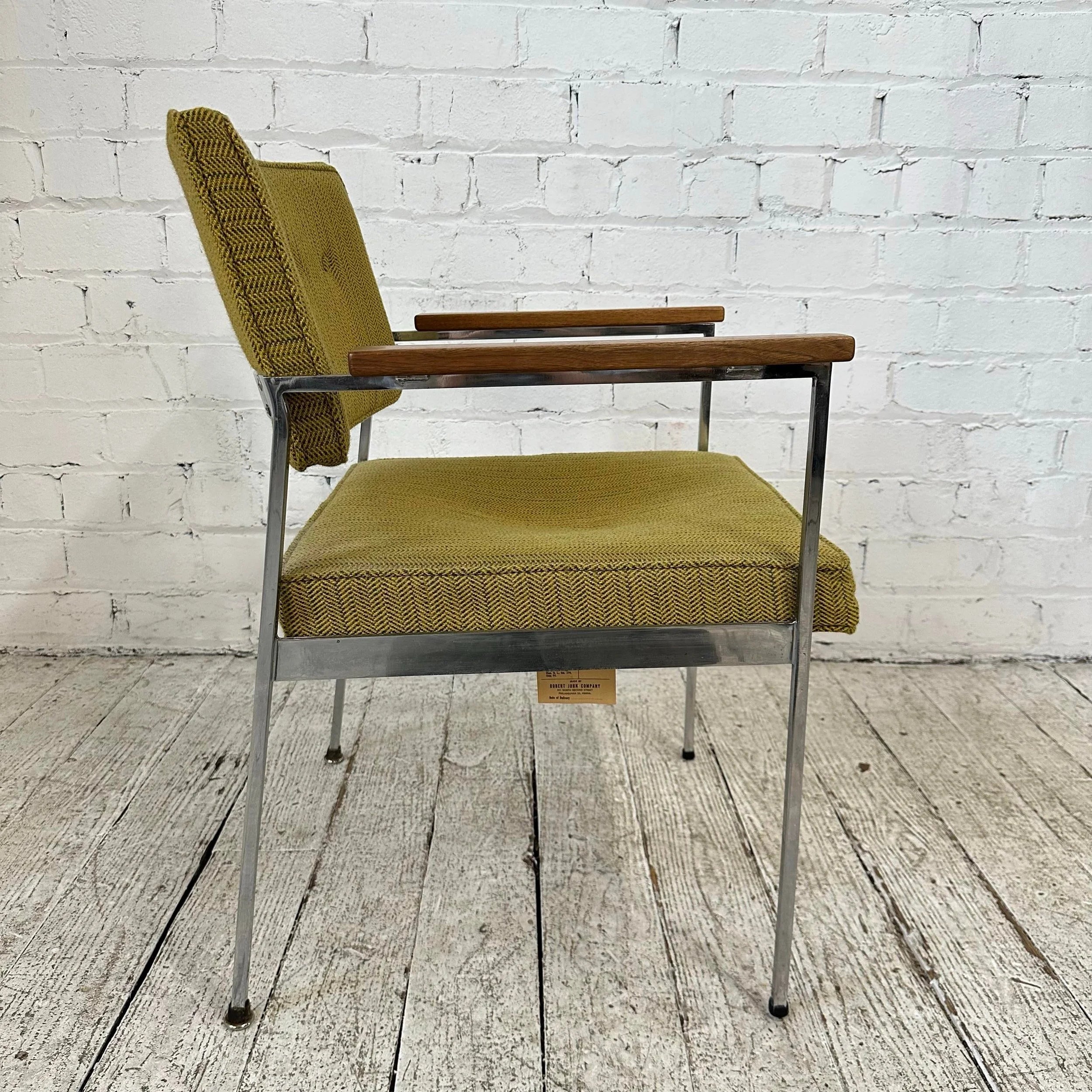 Mid Century Modern Robert John Stainless Steel Armchair