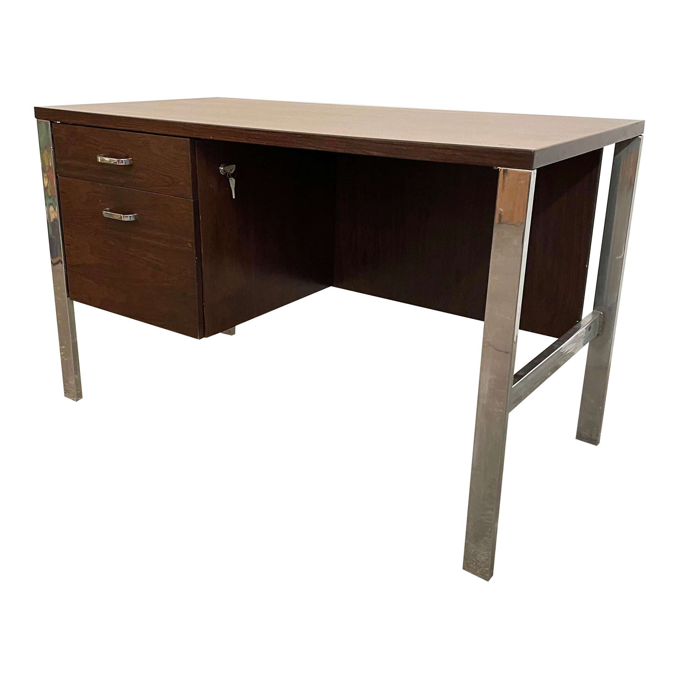 Mid Century Modern Rosewood and Chrome Desk