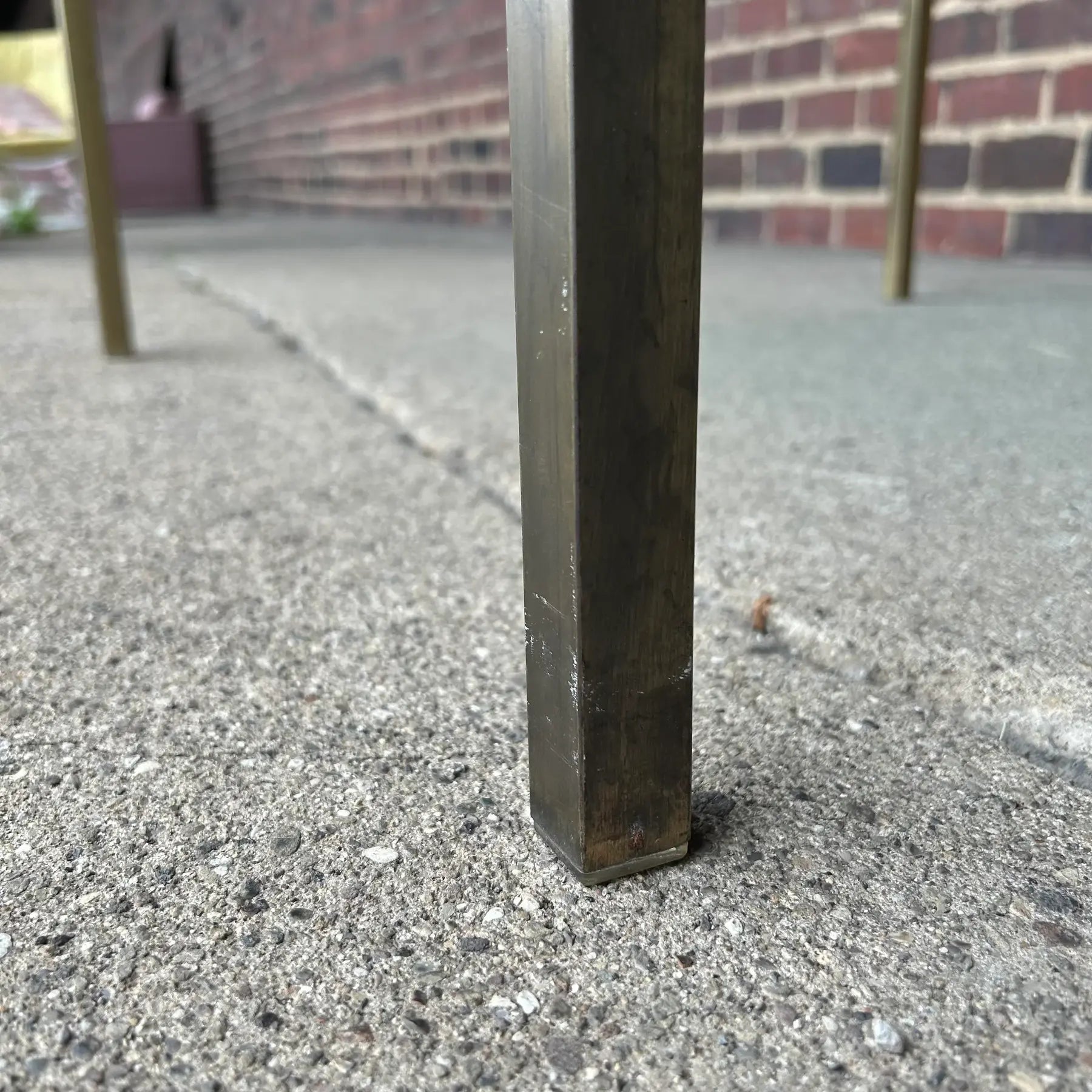 Mid Century Modern Square Bonze and Glass Coffee Table Knoll Style