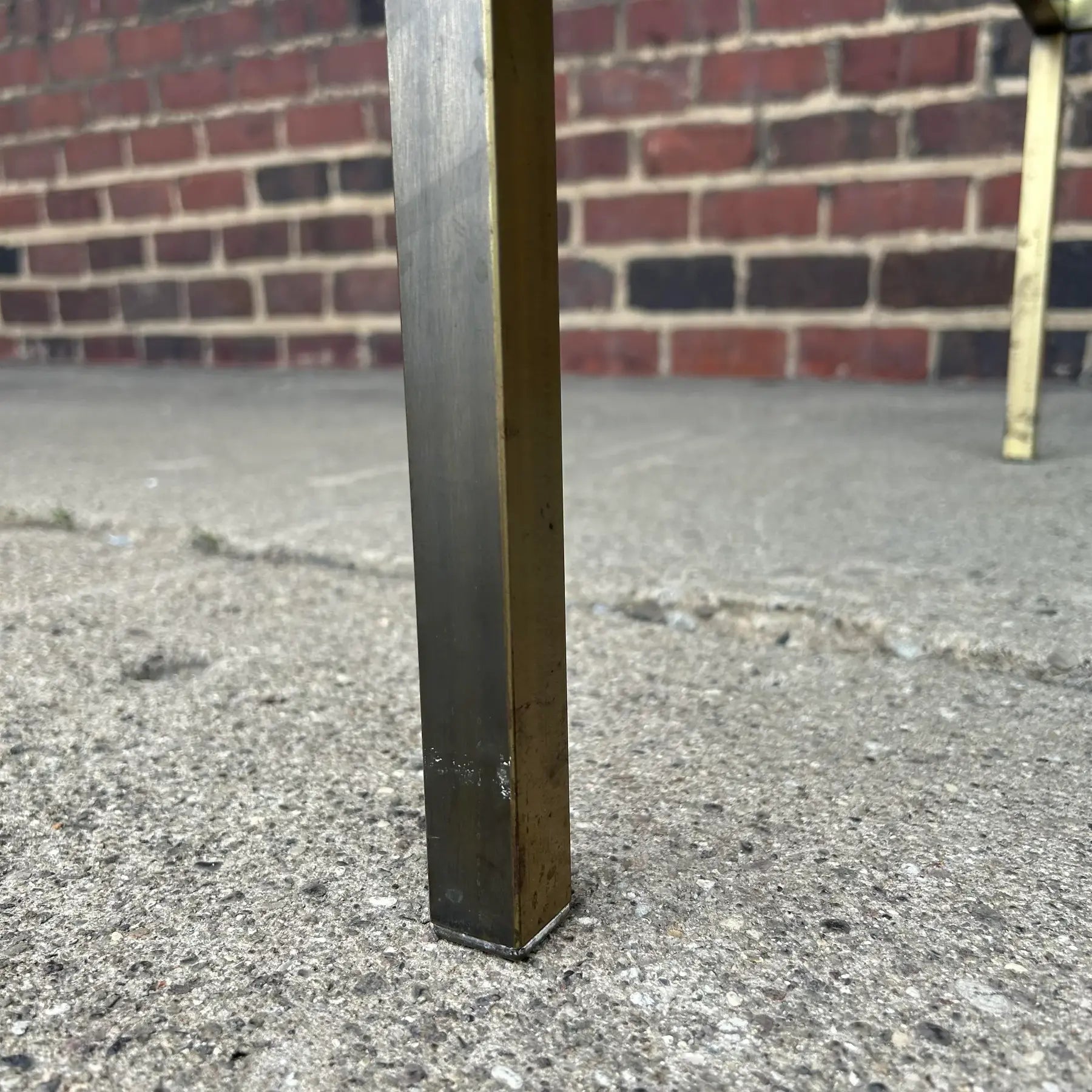 Mid Century Modern Square Bonze and Glass Coffee Table Knoll Style