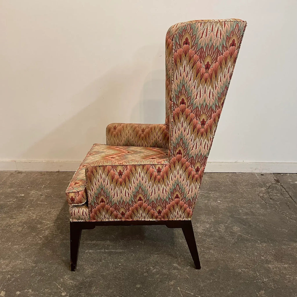 Mid Century Modern Tommi Parzinger Attributed Tall Wingback Chair