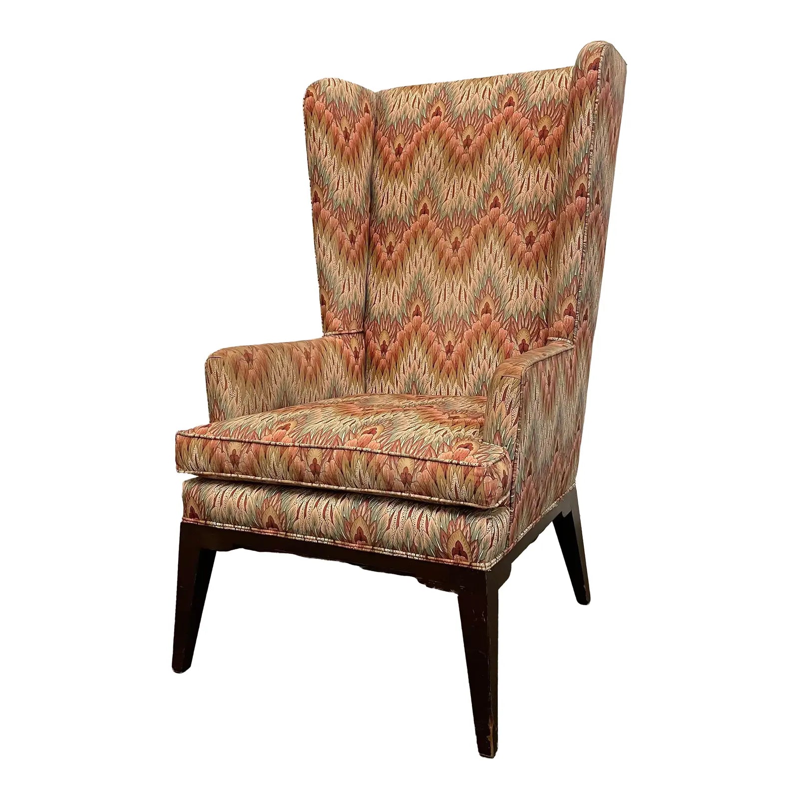 Mid Century Modern Tommi Parzinger Attributed Tall Wingback Chair