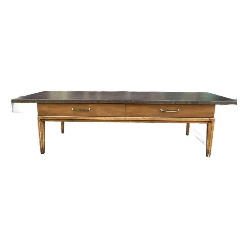 Mid Century Modern Walnut and Laminate Top Coffee Table