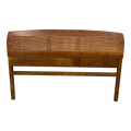 Mid Century Modern Wood and Cane Full Size Headboard