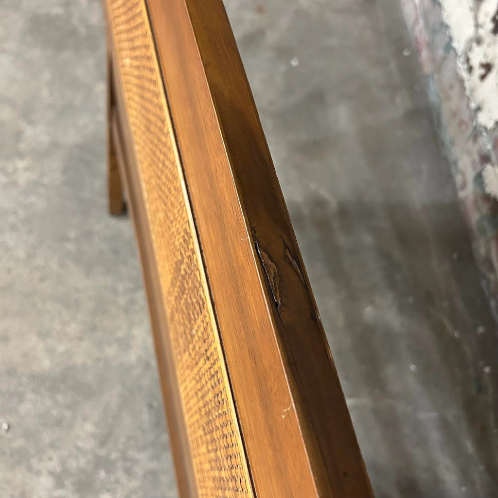 Mid Century Modern Wood and Cane Full Size Headboard