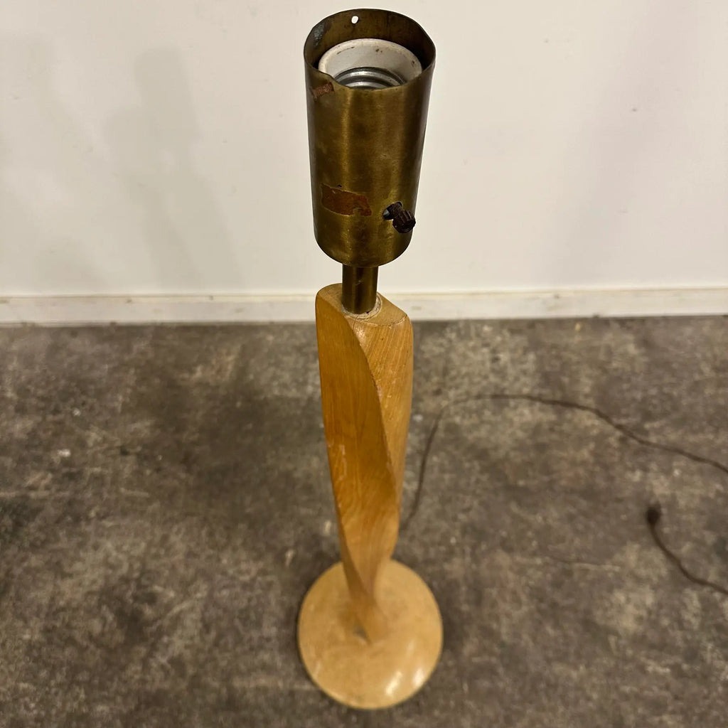 Mid Century Modern Yasha Heifetz Twisted Oak Floor Lamp