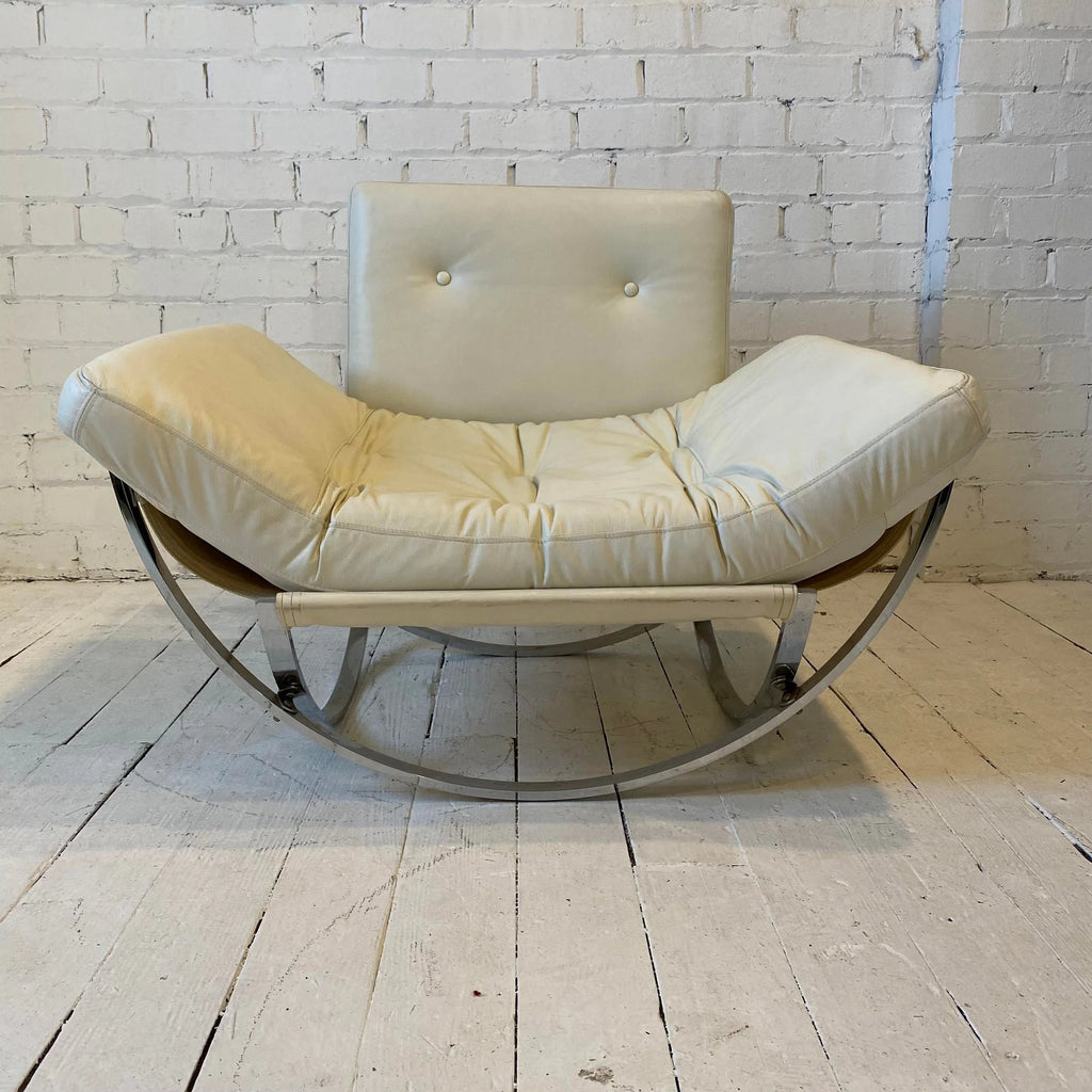 Stendig Italian Chrome Lounge Chair and Ottoman