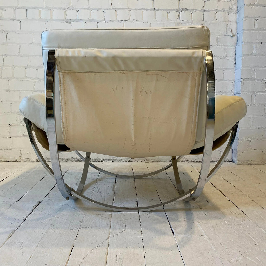 Stendig Italian Chrome Lounge Chair and Ottoman