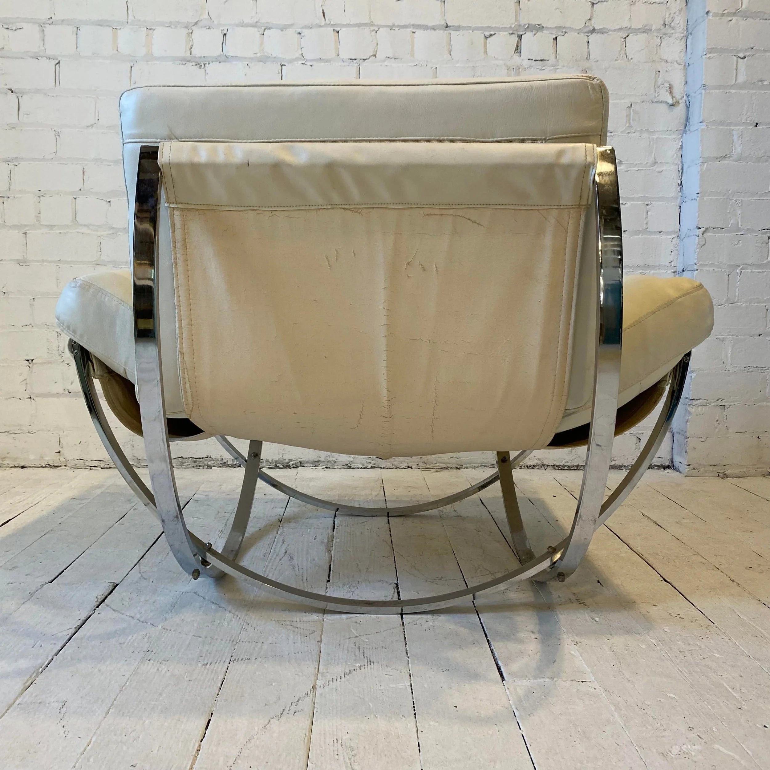 Stendig Italian Chrome Lounge Chair and Ottoman