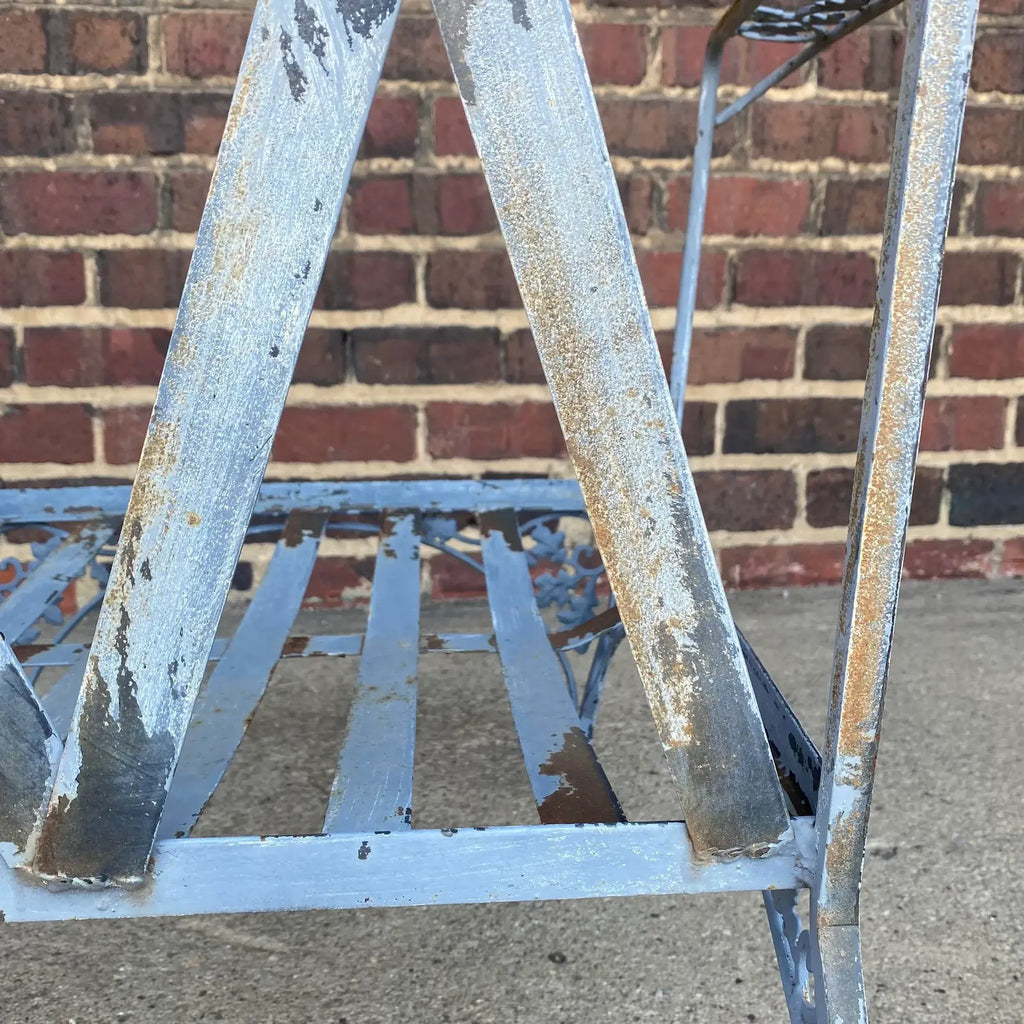 Mid Century Woodard Wrought Iron Outdoor Lounge Chair Early New Orleans Pattern