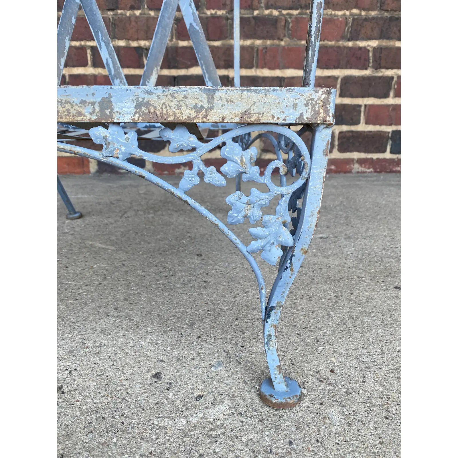 Mid Century Woodard Wrought Iron Outdoor Lounge Chair Early New Orleans Pattern