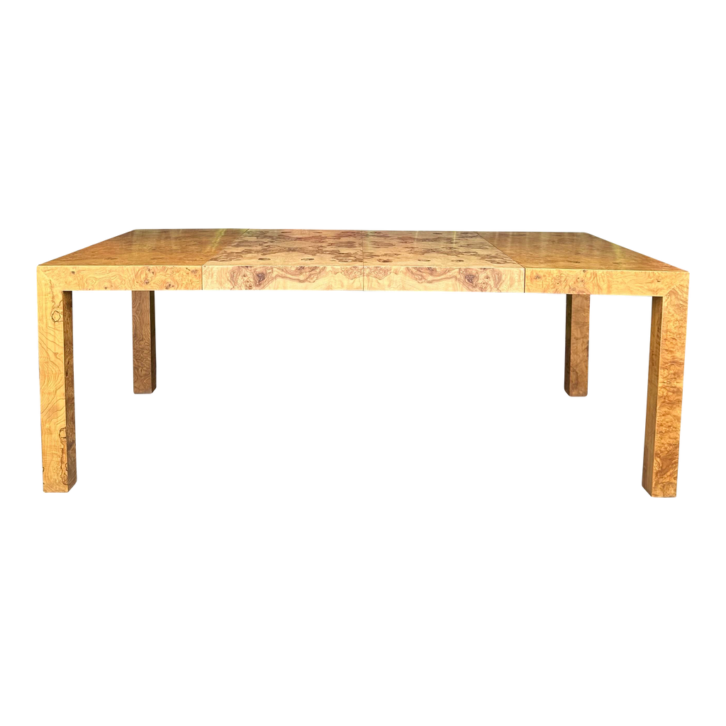 Milo Baughman Burlwood Dining Table Olive Wood