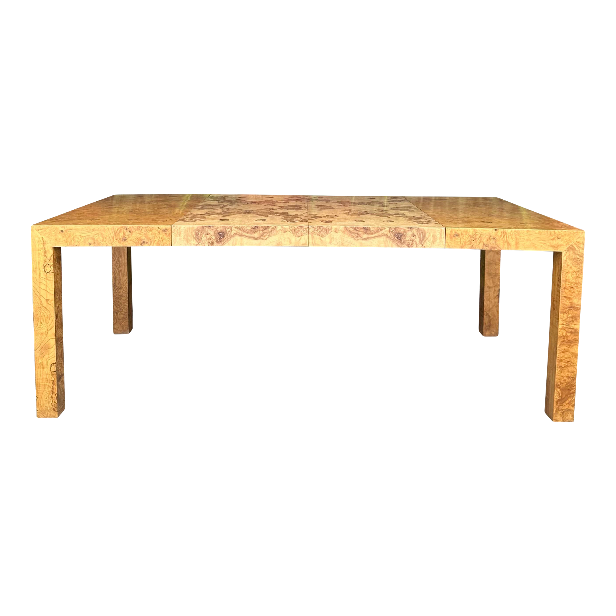Milo Baughman Burlwood Dining Table Olive Wood