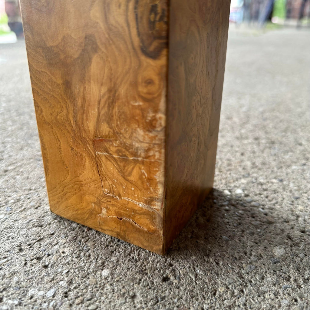 Milo Baughman Burlwood Dining Table Olive Wood