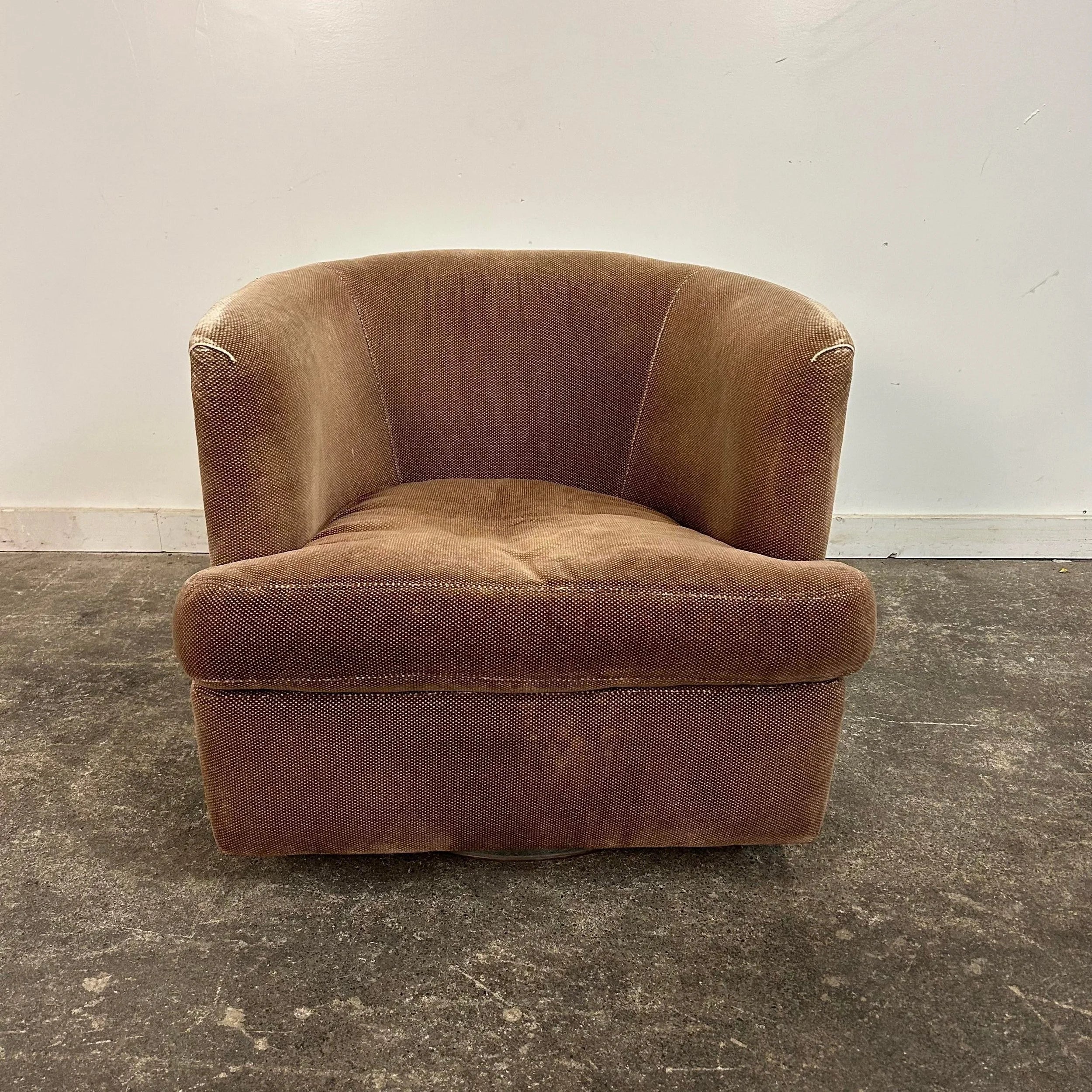 Milo Baughman Chrome Club Chair on Swivel Rock Base