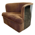 Milo Baughman Chrome Club Chair on Swivel Rock Base