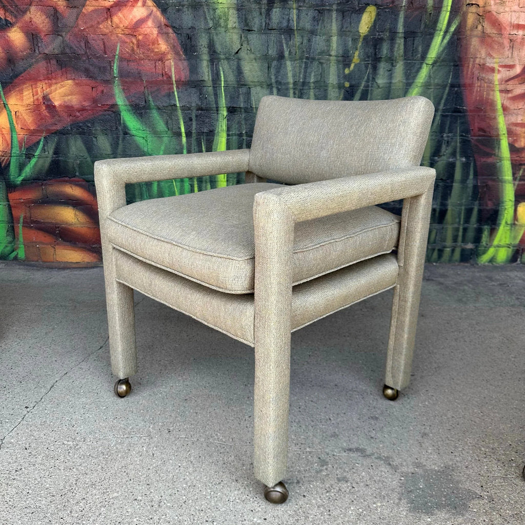 Set of Four Milo Baughman for Thayer Coggin Dining Chairs on Casters
