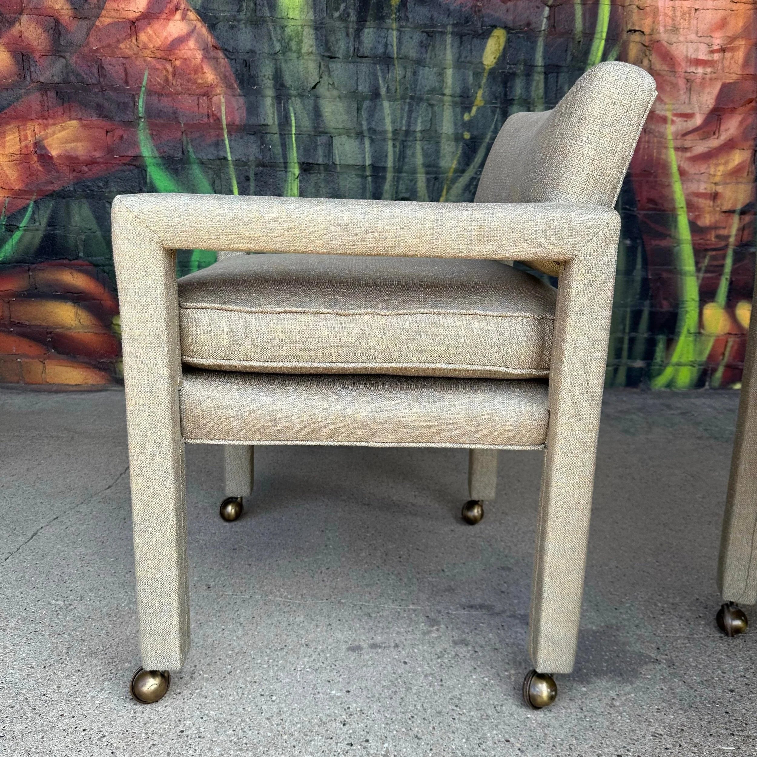 Set of Four Milo Baughman for Thayer Coggin Dining Chairs on Casters