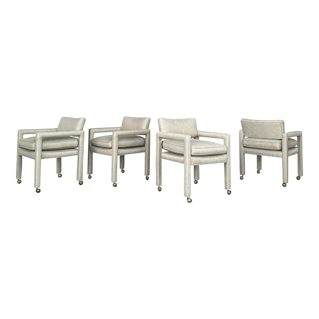 Set of Four Milo Baughman for Thayer Coggin Dining Chairs on Casters