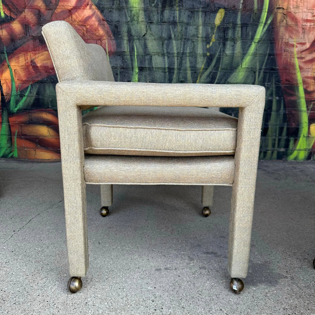 Set of Four Milo Baughman for Thayer Coggin Dining Chairs on Casters