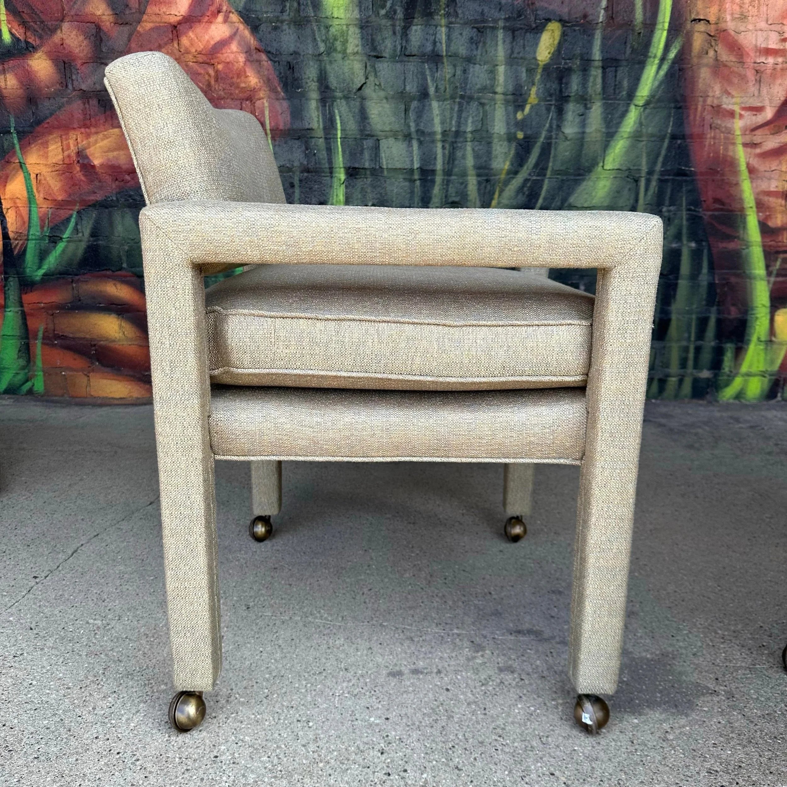 Set of Four Milo Baughman for Thayer Coggin Dining Chairs on Casters
