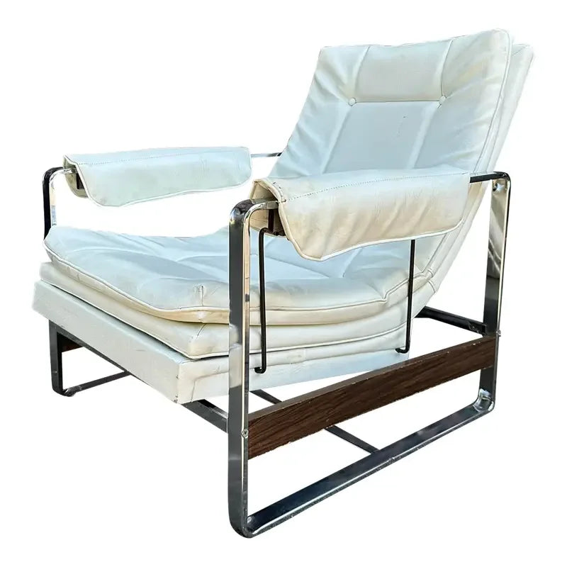 Milo Baughman Style Glider Chair Mid-Century Modern