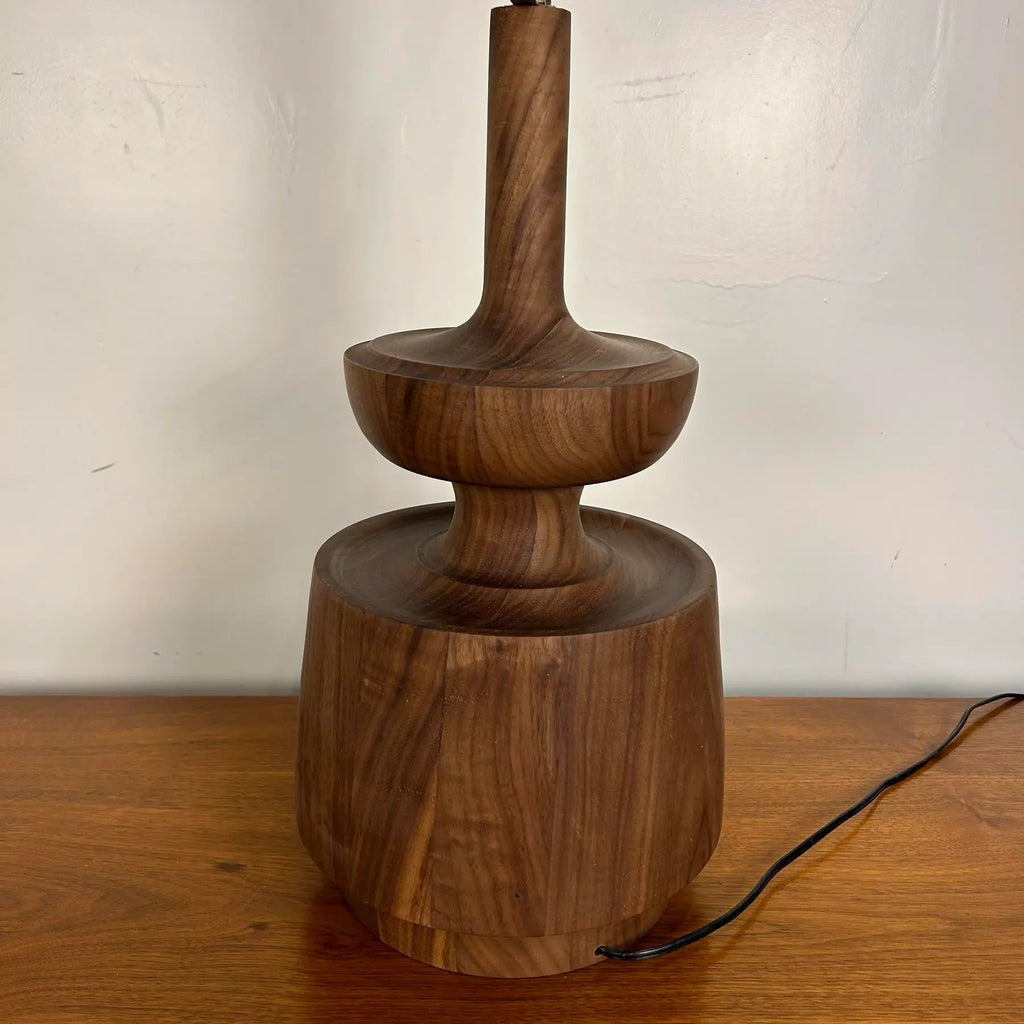 "Model D" Studio-Made Turned Walnut Table Lamp Michael Rozell